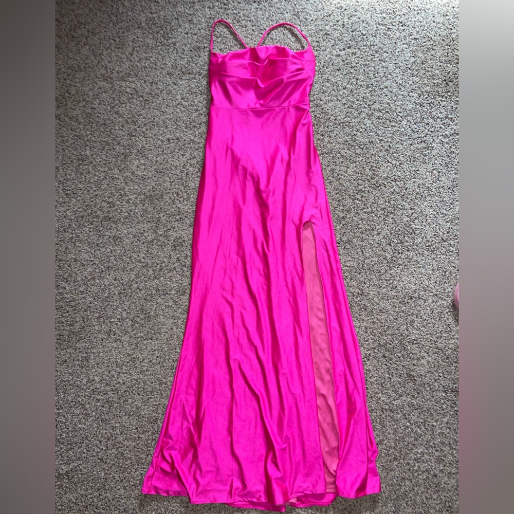 Hot pink prom dress